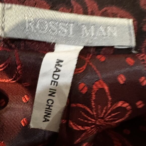Rossi Man‎ Premium Slim Fit Smoking Tuxedo Jacket Red Black Paisley Men’s Sz 34 - Picture 8 of 10